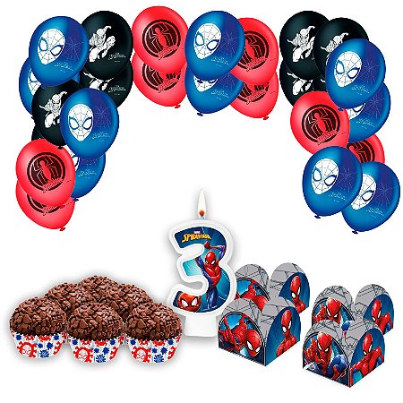 Kit Festa 426 itens Homem Aranha decoração aniversário