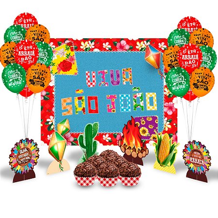 Kit festa Junina 117pçs Completa Decoração Arraia