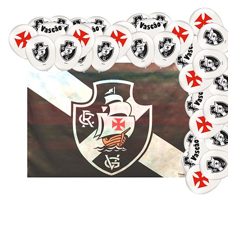 Kit Festa Vasco da Gama Decoração Aniversário Painel + Balão