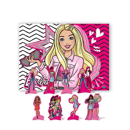Kit festa Barbie Decoração Aniversário 8 Display + Painel