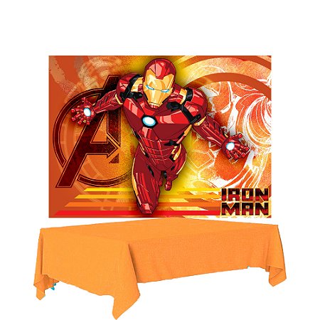 Kit Festa Homem de Ferro Decoração Aniversá Painel + Toalha