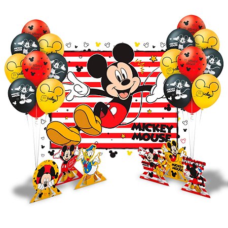 Kit Festa Mickey Decoração Aniversári Painel +Display +Balão