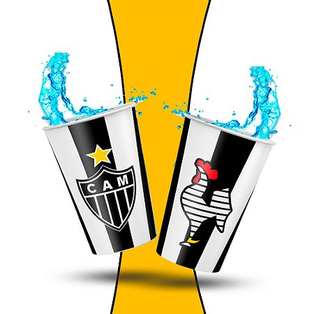 8 Lembrancinhas copos Atlético Mineiro decoração festa Anive