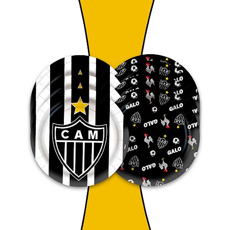 8 Pratos Decoração Atlético Mineiro festa 18cm Aniversário