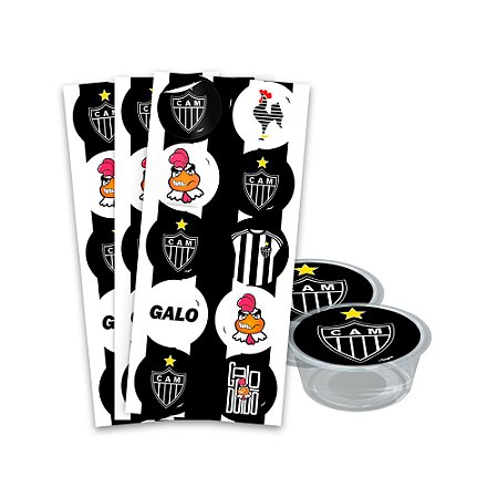 30 Adesivos redondo decoração Atlético Mineiro Festa Aniver
