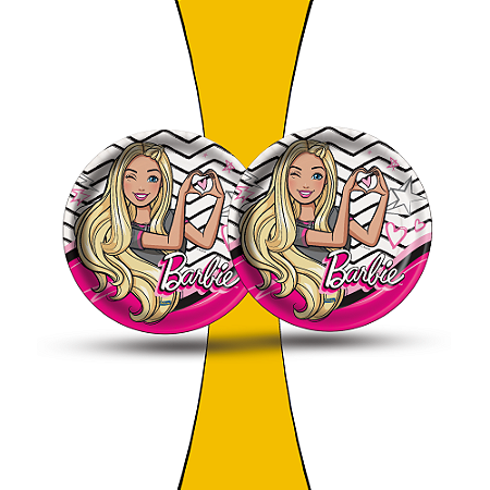 8 Pratos redondo Decoração Barbie Festa Aniversário 18cm