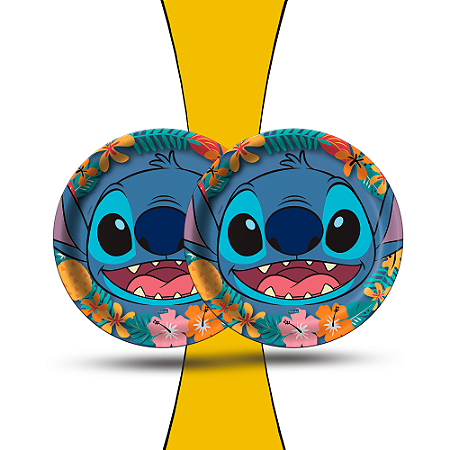 8 un Pratos Decoração Stitch Festa Aniversário 18cm