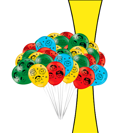 25 Balão bexigas Decoração Turma da Monica Festa Mais cor