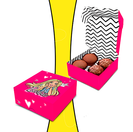 6 Decoração caixa para 4 doces Lembrancinhas Barbie Festa