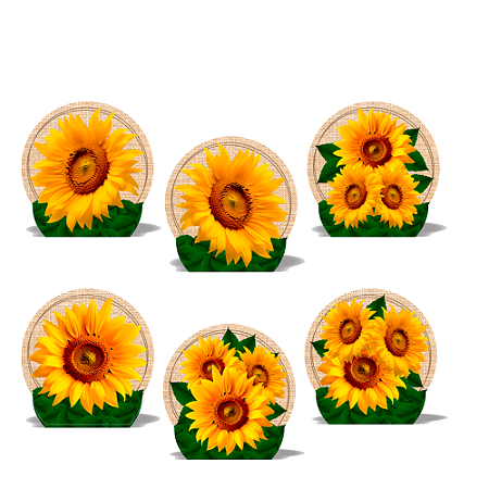 Decoração Display de mesa EVA Girassol festa 6 Unidade