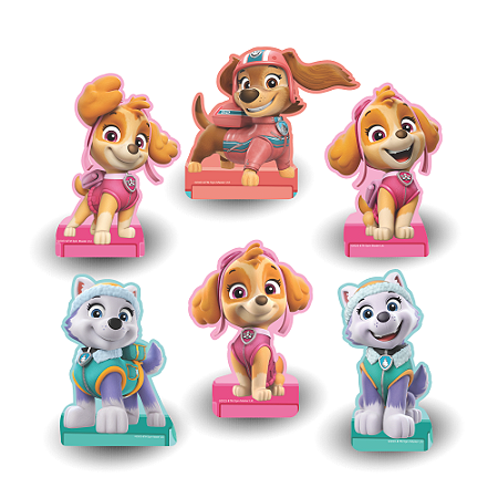 Decoração 6 Display de mesa EVA  Patrulha Canina Skye festa