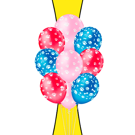 25 Bexigas Balao Festa Patrulha Decoração Patinhas Caninas