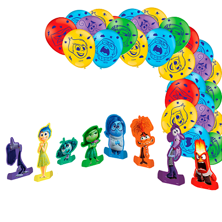 Kit Festa Divertidamente Decoração 25 Balão + 8 Display Aniv