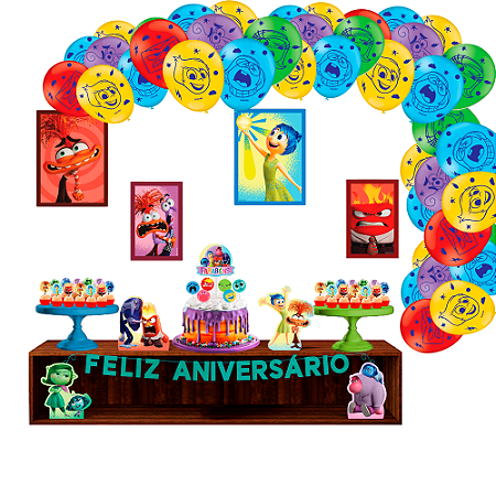 Kit Festa Divertidamente Decoracao Aniversario + Balao 65pcs