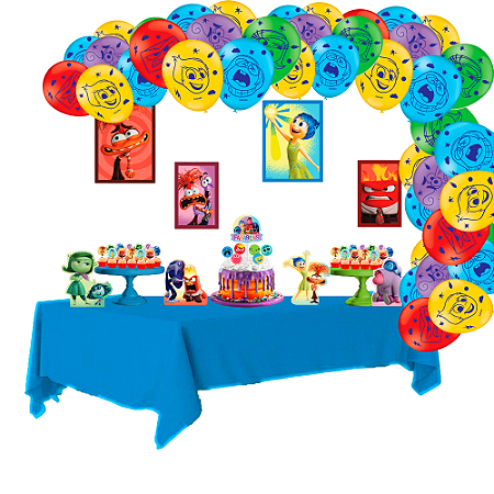 Kit Festa Divertidamente Aniversário 66itens c/Toalha +balão