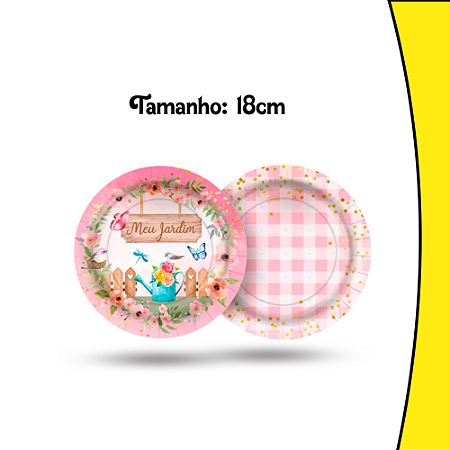 8 Pratos Festa Meu Jardim Decoração Aniverário eventos 18cm