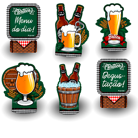 Decoração Display de mesa EVA Boteco festa Aniversário 6 Un