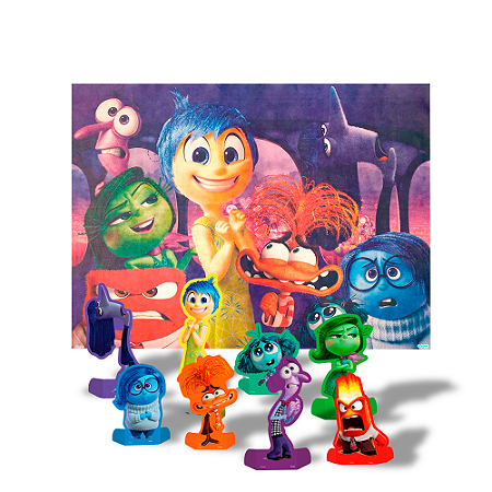 Kit festa Divertidamente Decoração Painel GG +8 Display mesa