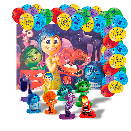 Kit festa Divertidamente Decora Painel +Display mesa +Balão