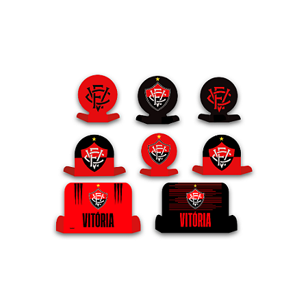 Decoração Display de mesa Time Vitória Festa 8 Unidades