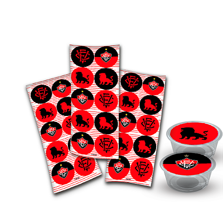 30 Adesivos redondo Time Vitória decoração festa aniversário