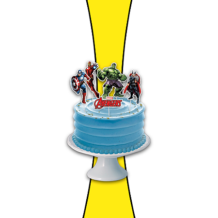 Topo de bolo 4pçs Decoração Vingadores Festa Aniversário