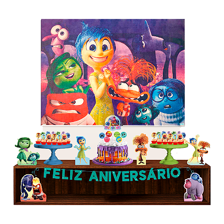 Kit festa Divertidamente 39pçs Decoração aniversário em EVA