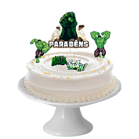 Topo de bolo 5pçs Decoração Hulk Festa Aniversário mais cor
