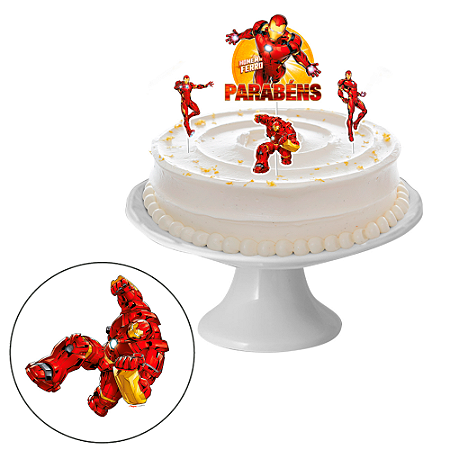 Topo de bolo 4pçs Decoração Homem De Ferro Festa Aniversário