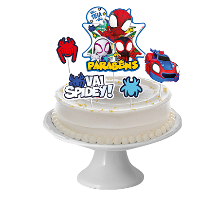 Topo de bolo 5pçs Decoração Spidey Homem Aranha Festa