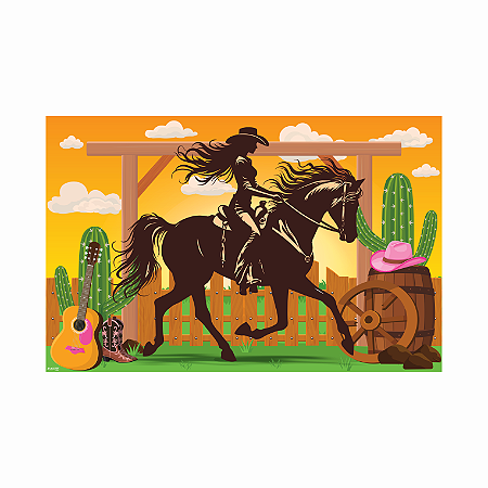 Painel Sublimado Festa Boiadeira Decoração Aniversar 85x55cm