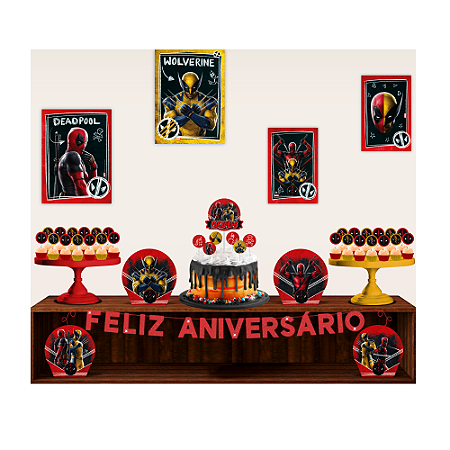 Kit festa Deadpool x Wolverine Decoração Aniversário complet