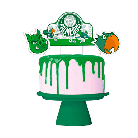 Topo de bolo 3pçs Decoração Palmeiras Festa Aniversário
