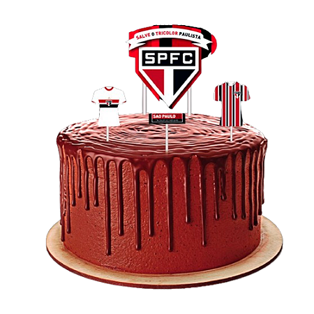 Topo de bolo 4pçs Decoração São Paulo Festa Aniversário