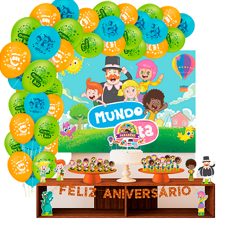 Kit festa Mundo Bita Decoração aniversário EVA + 25 Balão