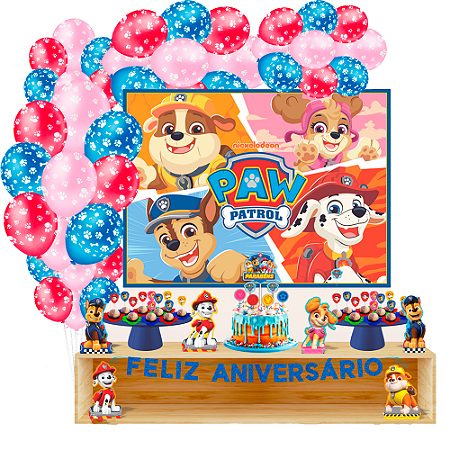 Kit festa Patrulha Canina Decoração anive+ 25 Balão patinhas