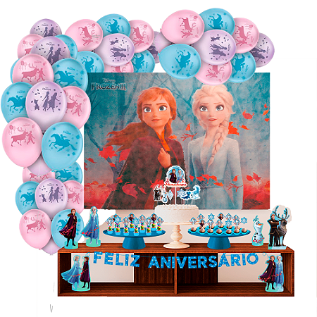 Kit festa Frozen Decoração aniversário EVA + 25 Balão tema