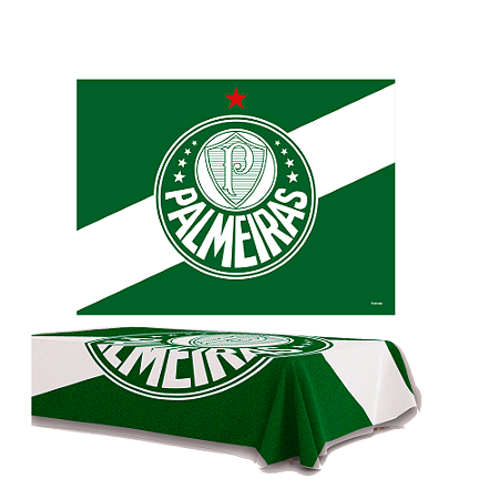 Kit festa Palmeiras Decoração Aniversário Toalha +Painel TNT