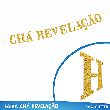 Kit festa Chá Revelação Decoração Completo EVA Azul e Rosa