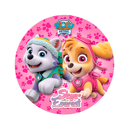Painel Sublimado Tecido Festa Patrulha Rosa Skye Everes 1,5m