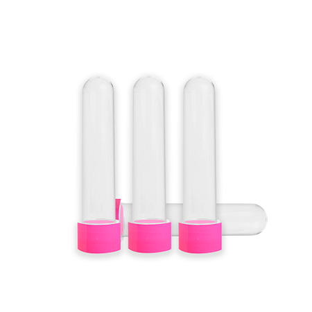 12 Tubetes Rosa Plástico de 13cm decoração festa e eventos
