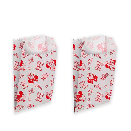 50 Sacos De papel Temático festa Minnie Mouse Decoração