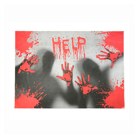 Painel TNT Decoração Hallween HELP festa e Eventos 1,40m