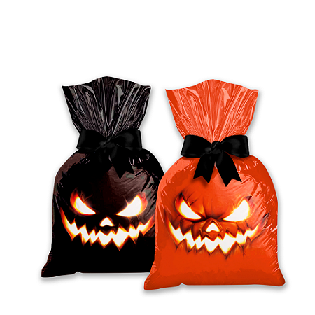 16 Sacolas surpresa Decoração Halloween Abobora Festa Anivers