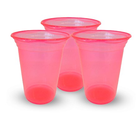 15 Copos Autraliano Festa balada Aniversá 440ML NEON Rosa