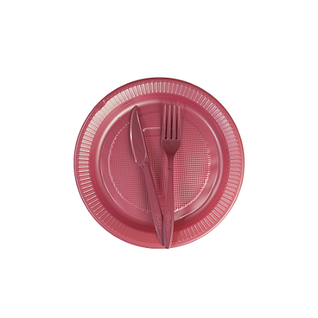 Kit descartáveis Para churrasco Festa e Rosa Perolado 30pçs