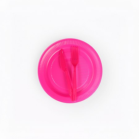 Kit descartáveis Para churrasco Festa e Rosa pink 30pçs