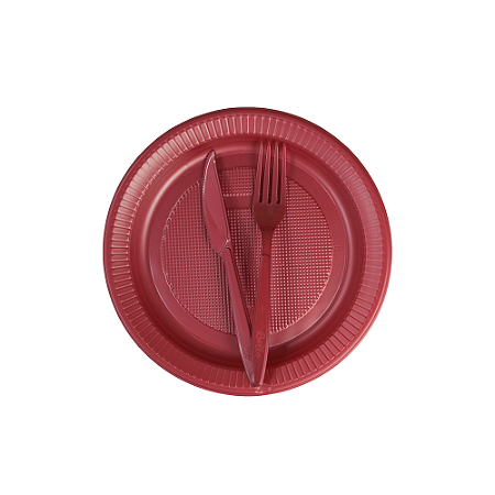 Kit descartáveis Para churrasco Festa Vermelho Perolado 30pç