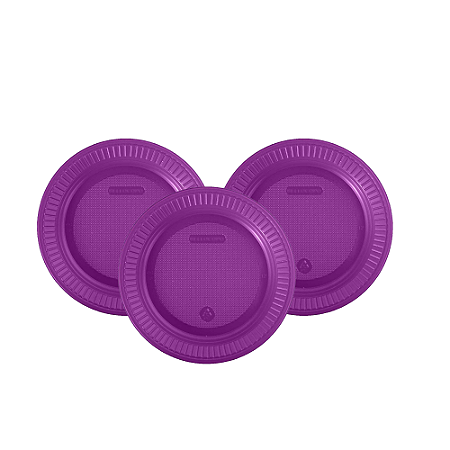 10 Pratos Descartáveis Festa Aniversário Roxo 15cm