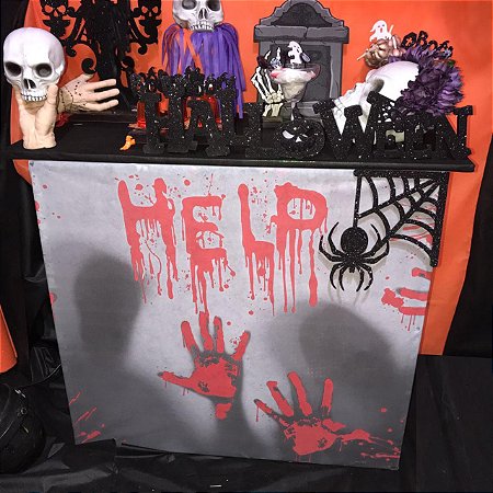 Painel decoração Halloween festa Resistênte TNT 1,40x1m